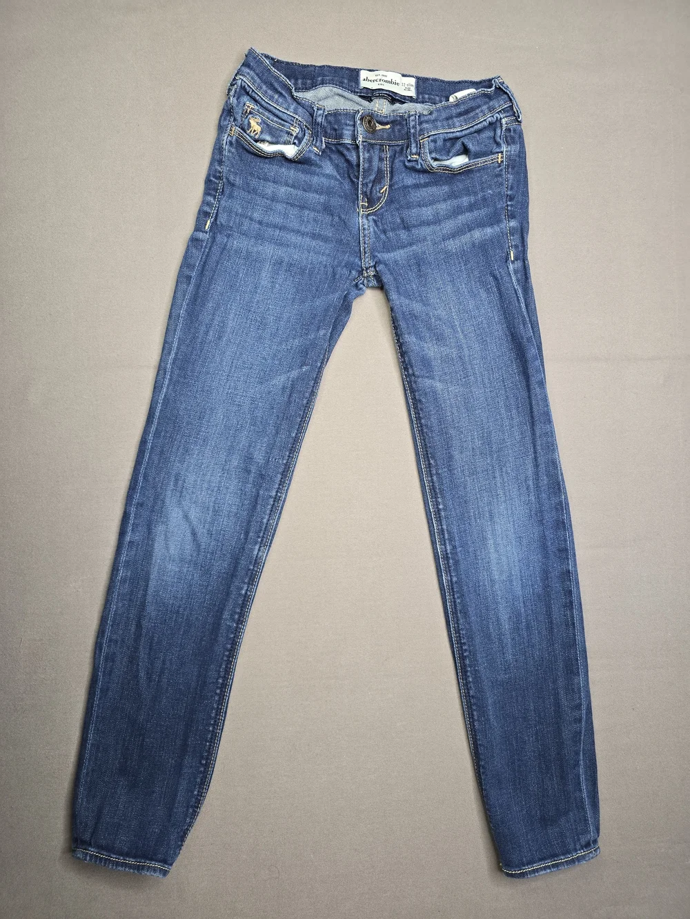Abercrombie Kids Cute Stretch Skinny Jeans Girls Size 12 Slim Medium Wash